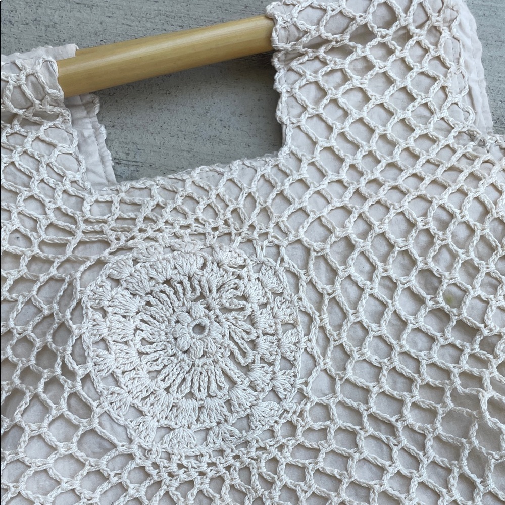 Crochet Tote with Bamboo Handles - Picture 8 of 11